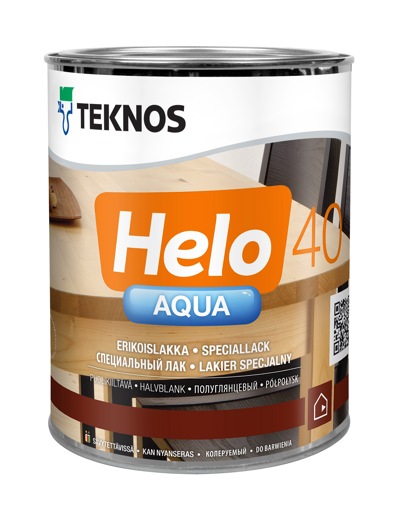 Teknos HELO AQUA 40 полуглянцевый водоразбавляемый лак, 0,9л - фото