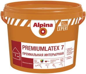 Alpina EXPERT PremiumLatex 7 шелковисто-матовая высоконагружаемая латексная краска, 10л - фото
