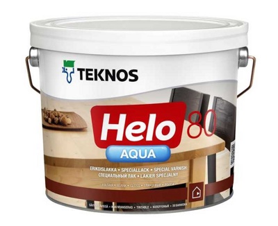 Teknos HELO AQUA 80 глянцевый водоразбавляемый специальный лак, 9л - фото