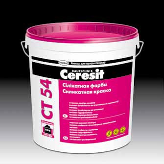 Силикатная краска Ceresit CT 54, 15л - фото
